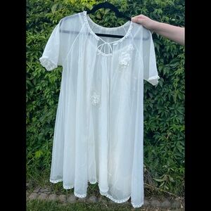 Vintage 1950s Sheer Vanity Fair 2 Piece Nightgown Set (XS)